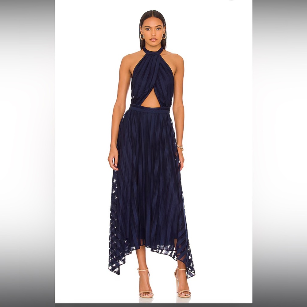 Amur Leonie Halter Dress in Twilight Blue; Size 2; NWT